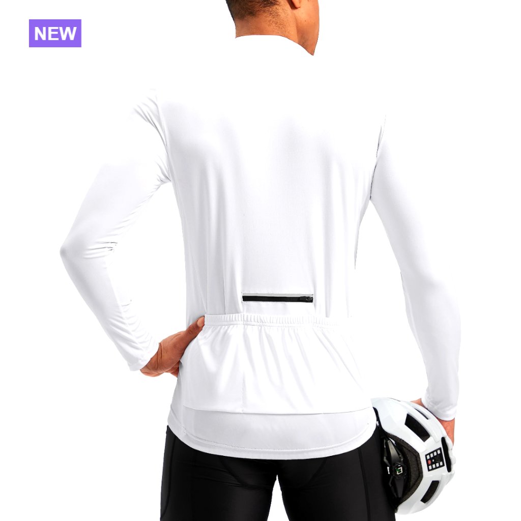 Long Sleeve Cycling Jersey With 4 Pockets Upf 50+ Moisture Wicking